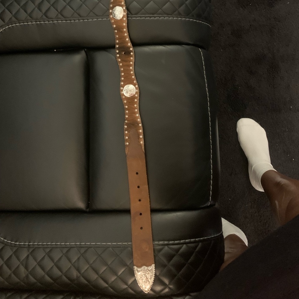 Brown bling belt